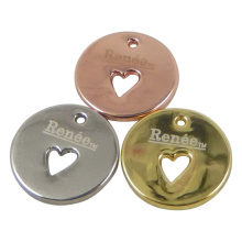 Round Metal Hang Tag Charms for Jewelry